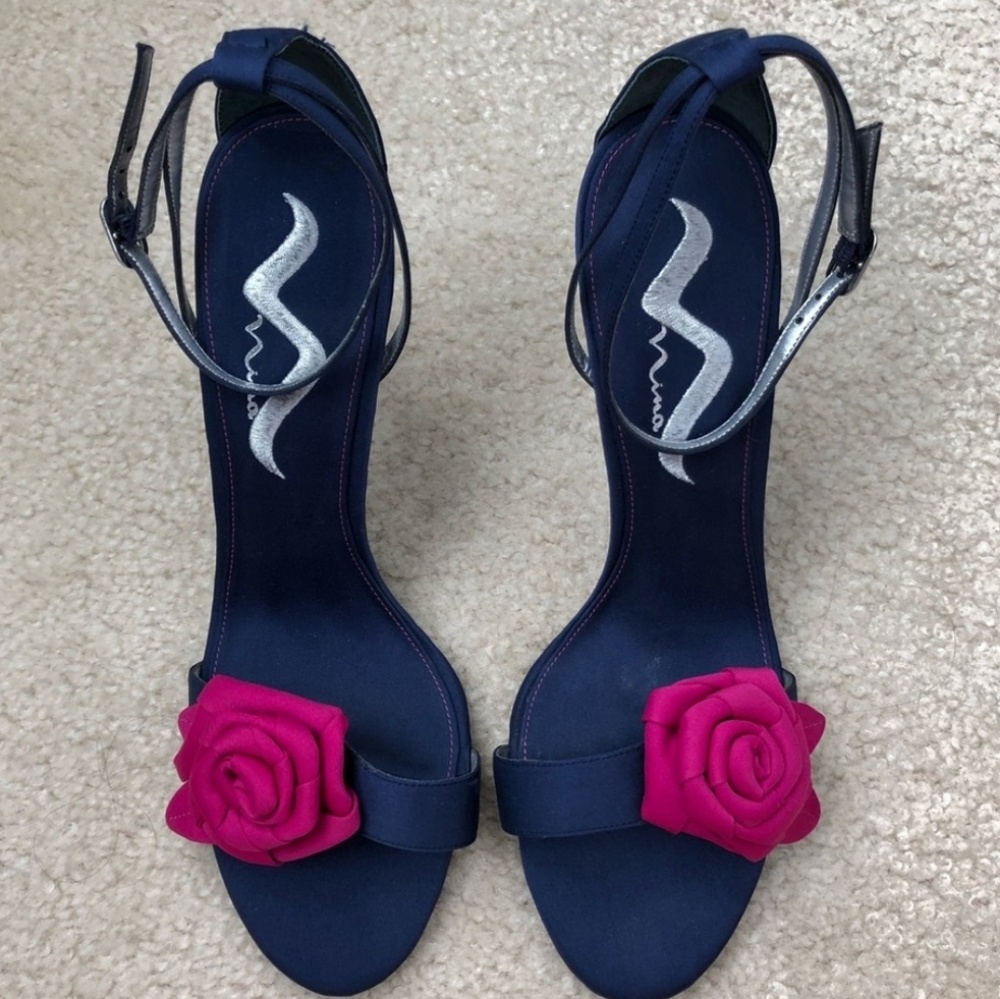 Nina Strappy Stilettos with Flower